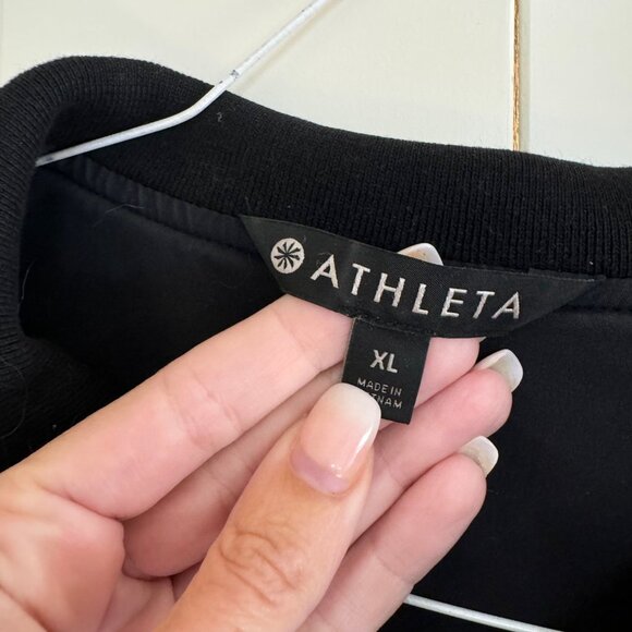 Athleta Sprint Track Jacket Featherweight Stretch Black Zip Front High Neck XL - Picture 3 of 9